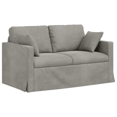 Bankstel 2 pcs Lichtgrijs 138 x 78 x 80 cm Fluweel 5