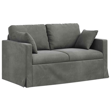 Bankstel 2 pcs Donkergrijs 138 x 78 x 80 cm Fluweel 5