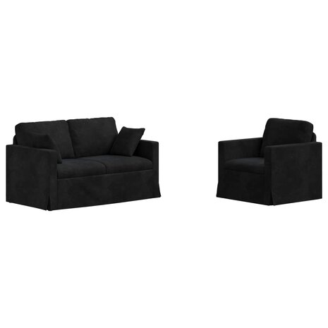 Bankstel 2 pcs Zwart 138 x 78 x 80 cm Fluweel 2