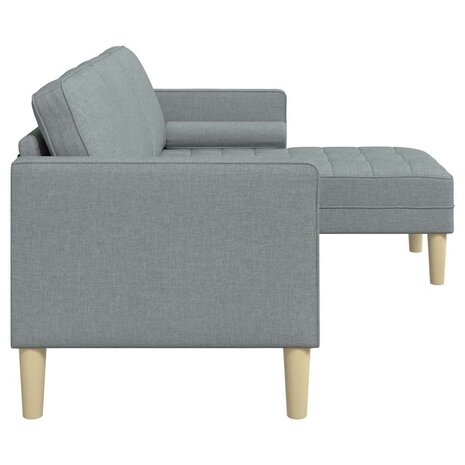 Bankstel met kussen Lichtgrijs Polyester 5