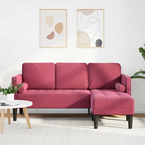 Bankstel met kussen Wijnrood Polyester 1