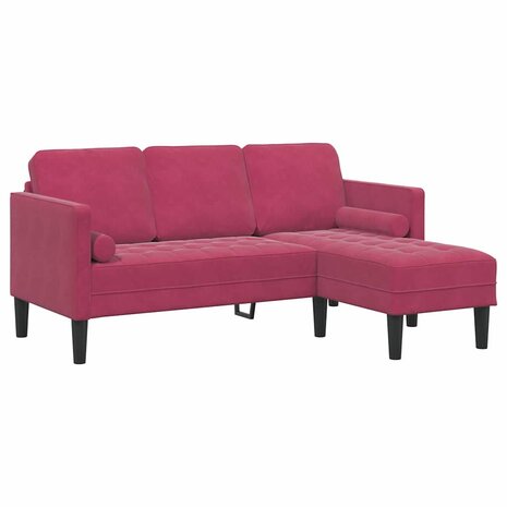 Bankstel met kussen Wijnrood Polyester 2