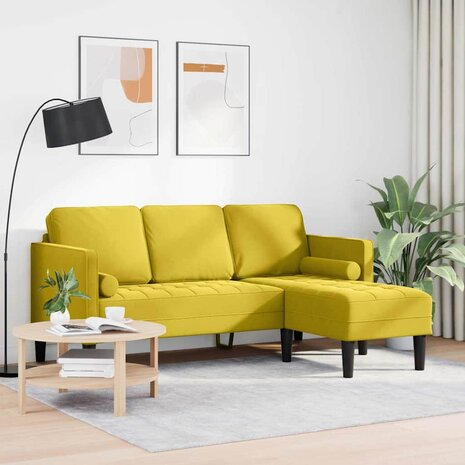 Bankstel met kussen Geel Polyester 3