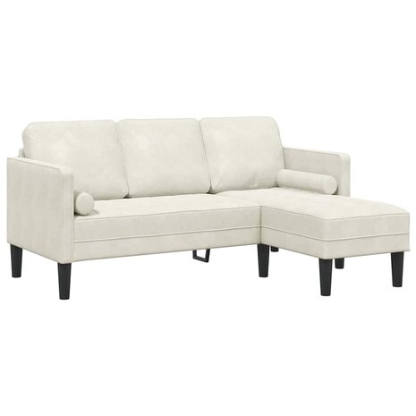 Bankstel met kussen Cr&egrave;me Polyester 2