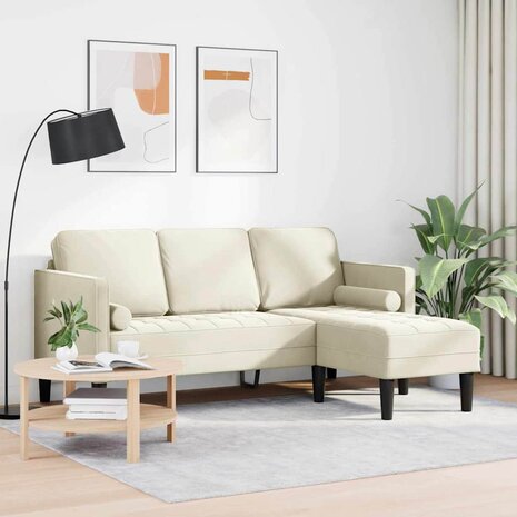 Bankstel met kussen Cr&egrave;me Polyester 3