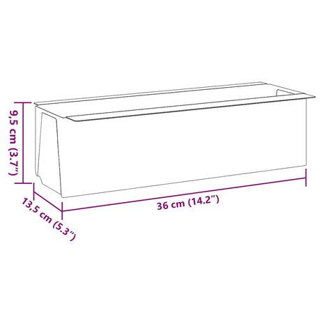 Bloembakken voor europallets 12 st 36x13,5x9,5 cm PP grijs 8