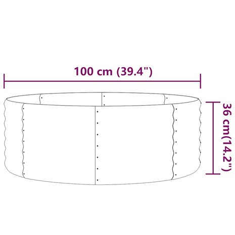 Plantenbak 100x100x36 cm gegalvaniseerd staal groen 4