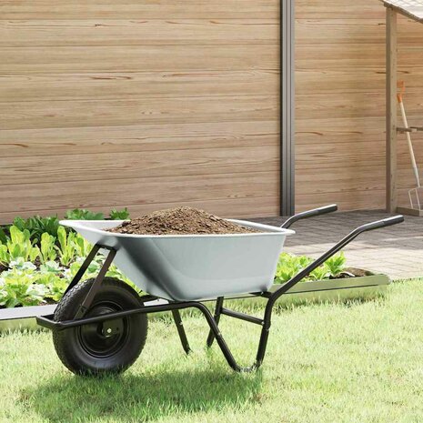 Kruiwagen Zilver en Zwart 141 x 60 x 57 cm Staal 1
