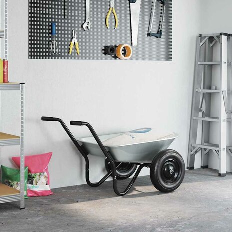 Kruiwagen Zilver en Zwart 124 x 73 x 65 cm Staal 4