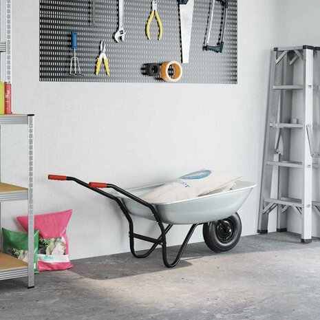 Kruiwagen Zilver en Zwart 133 x 62,5 x 58 cm Staal 4