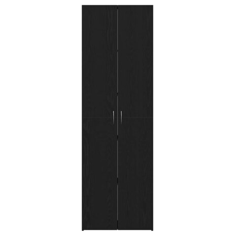 Kantoorkast met plank Zwart Eiken 60 x 32 x 190 cm Bewerkt hout 7