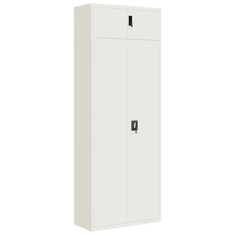 Archiefkast 90x40x240 cm staal wit 2