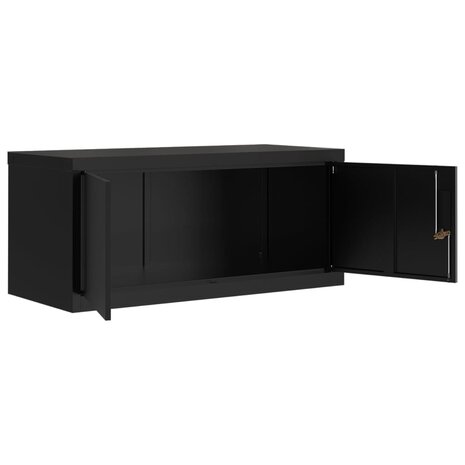Archiefkast 90x40x220 cm staal zwart 5