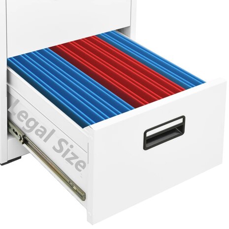 Archiefkast 46x62x133 cm staal wit 8