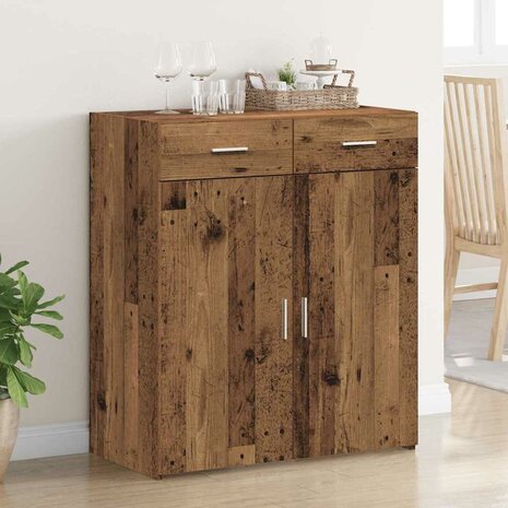 Opbergkast met lade Oud hout 80 x 42,5 x 93,5 cm Bewerkt hout 1