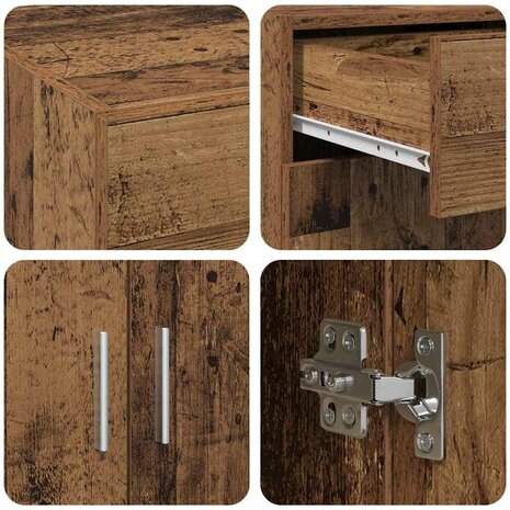 Opbergkast met lade Oud hout 80 x 42,5 x 93,5 cm Bewerkt hout 7