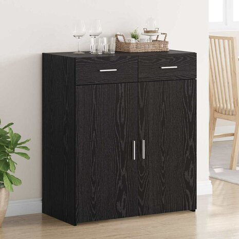 Opbergkast Zwart eiken 80 x 42,5 x 93,5 cm Bewerkt hout 1