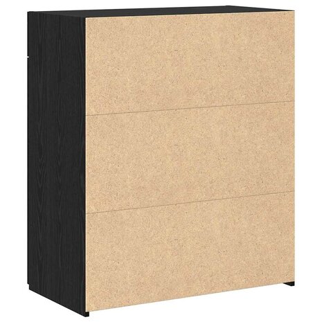 Opbergkast Zwart eiken 80 x 42,5 x 93,5 cm Bewerkt hout 8