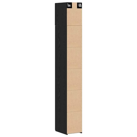 Opbergkast 3 pcs Zwart Eiken 30 x 42,5 x 225 cm 9