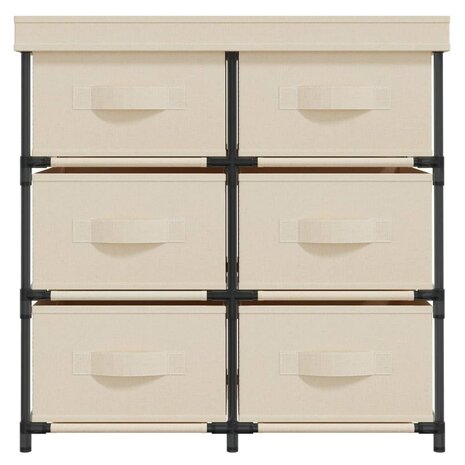 Opbergkast met 6 lades 55x29x55 cm staal cr&egrave;mekleurig 3