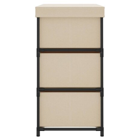 Opbergkast met 6 lades 55x29x55 cm staal cr&egrave;mekleurig 4