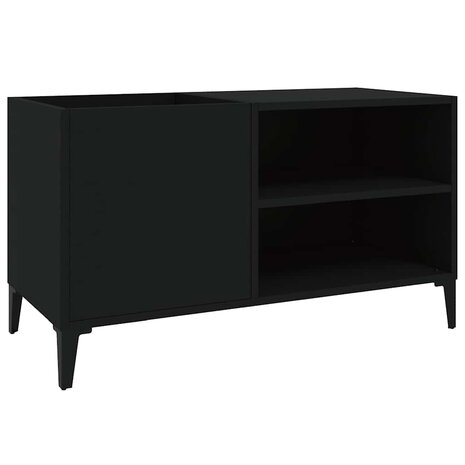 Platenkast 84,5x38x48 cm bewerkt hout zwart 2