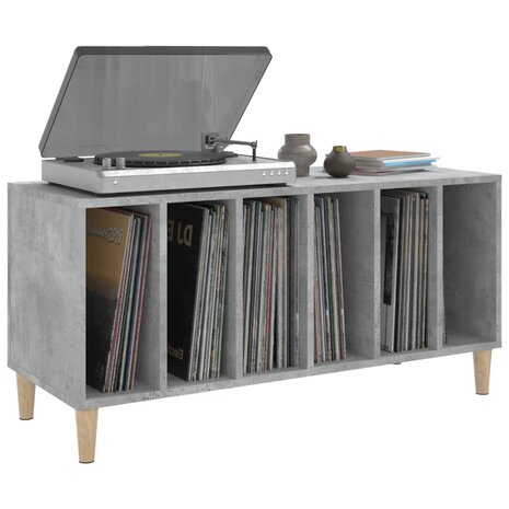 Platenkast 100x38x48 cm bewerkt hout betongrijs 4