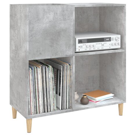 Platenkast 84,5x38x89 cm bewerkt hout betongrijs 4