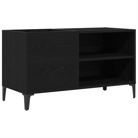 Platenkast met plank Zwart Eiken 84,5 x 38 x 48 cm Bewerkt hout 2