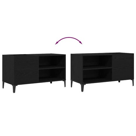 Platenkast met plank Zwart Eiken 84,5 x 38 x 48 cm Bewerkt hout 9