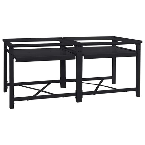 Wasmachineverhoger 2 stuks Zwart 120 x 56 x 52 cm Staal 1