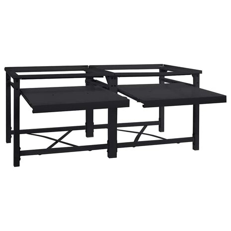 Wasmachineverhoger 2 stuks Zwart 120 x 56 x 52 cm Staal 2