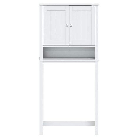 Wasmachinekast BERG 76x27x164,5 cm massief hout wit 3