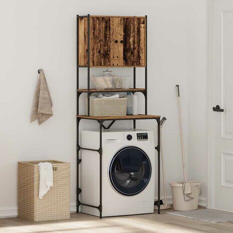 Wasmachinekast Oudhout 68 x 48,5 x 194 cm Bewerkt hout 1