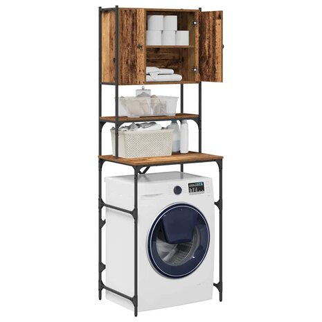 Wasmachinekast Oudhout 68 x 48,5 x 194 cm Bewerkt hout 3