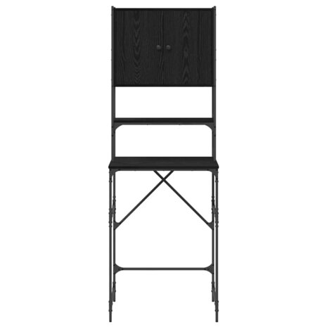 Wasmachinekast Zwart 0ak 68 x 48,5 x 194 cm Bewerkt hout 6