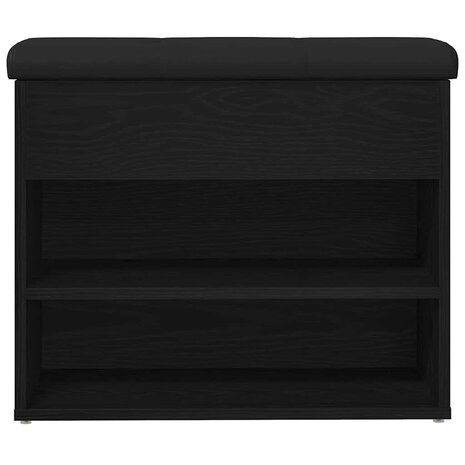 Opslagbank met plank Zwart Eiken 62 x 32 x 50 cm Bewerkt hout 6