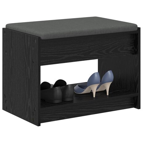 Halbank met kussen met plank Zwarte Eik 63 x 38 x 45 cm 3