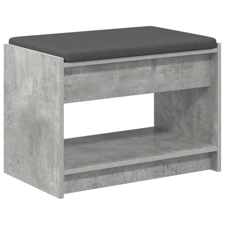 Halbank met kussen met plank Beton Grijs 63 x 38 x 45 cm 2