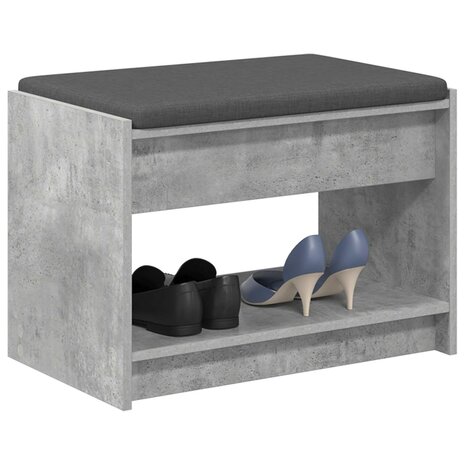Halbank met kussen met plank Beton Grijs 63 x 38 x 45 cm 3
