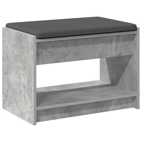 Halbank met kussen met plank Beton Grijs 63 x 38 x 45 cm 7