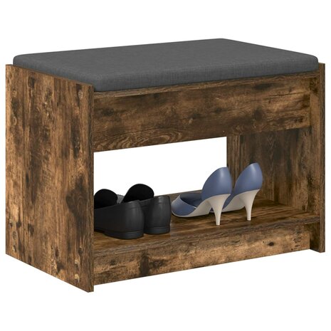Halbank met kussen met plank Gerookte Eik 63 x 38 x 45 cm 3