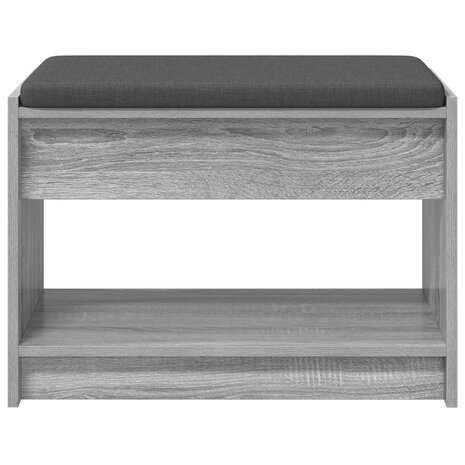 Halbank met kussen met plank Grijze Sonoma 63 x 38 x 45 cm 5