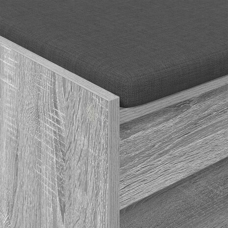 Halbank met kussen met plank Grijze Sonoma 63 x 38 x 45 cm 8