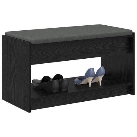 Halbank met kussen met plank Zwarte Eik 83 x 38 x 45 cm 3