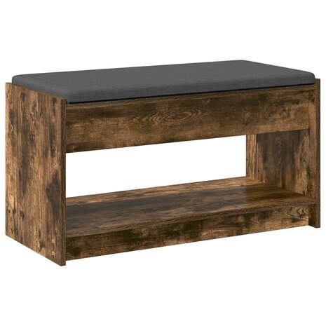 Halbank met kussen met plank Gerookte Eik 83 x 38 x 45 cm 7
