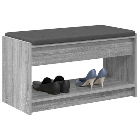 Halbank met kussen met plank Grijze Sonoma 83 x 38 x 45 cm 3
