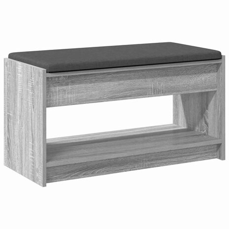 Halbank met kussen met plank Grijze Sonoma 83 x 38 x 45 cm 7