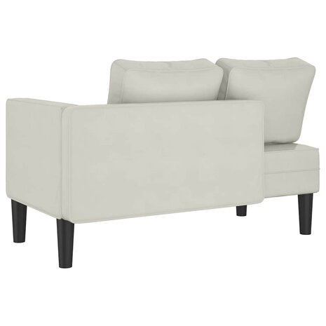 Chaise longue met kussens fluweel cr&egrave;mekleurig 5