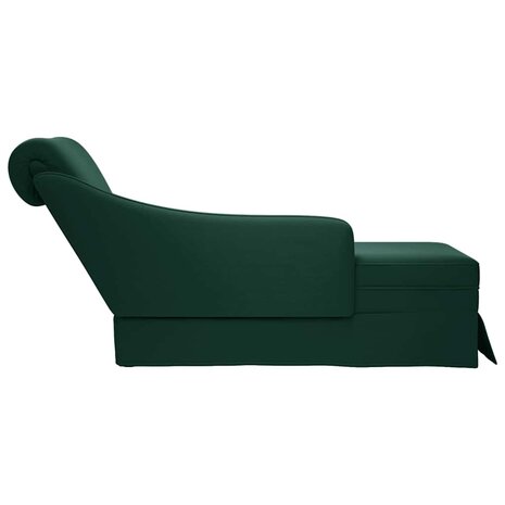 Chaise longue met bolster&rechterarmleuning fluweel donkergroen 5